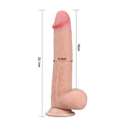 DILDO SLIDING SKIN DUAL LAYER DONG 8"