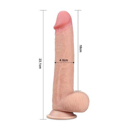 DILDO SLIDING SKIN DUAL LAYER DONG 8"