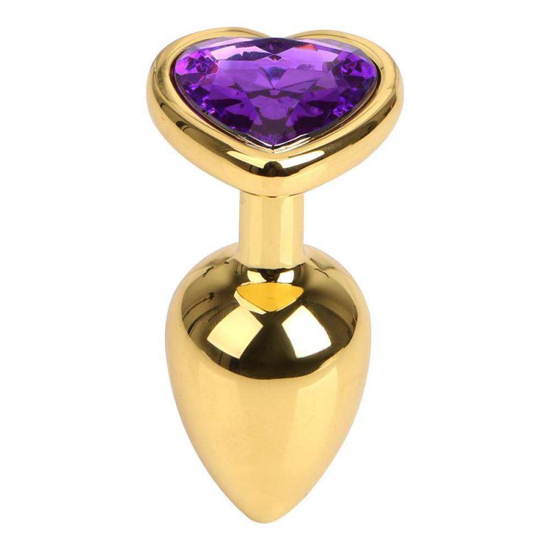 Plug anal metálico dorado joya coraz