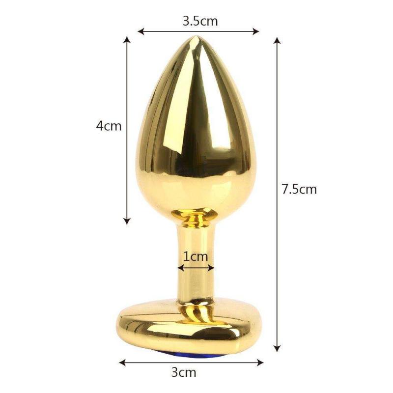 Plug anal metálico dorado joya coraz